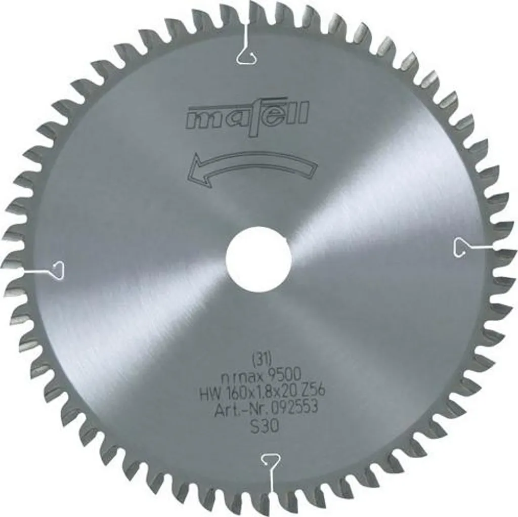 Scie circulaire : lame bois finition fine 160x1.8x20 mm 56 dents HM