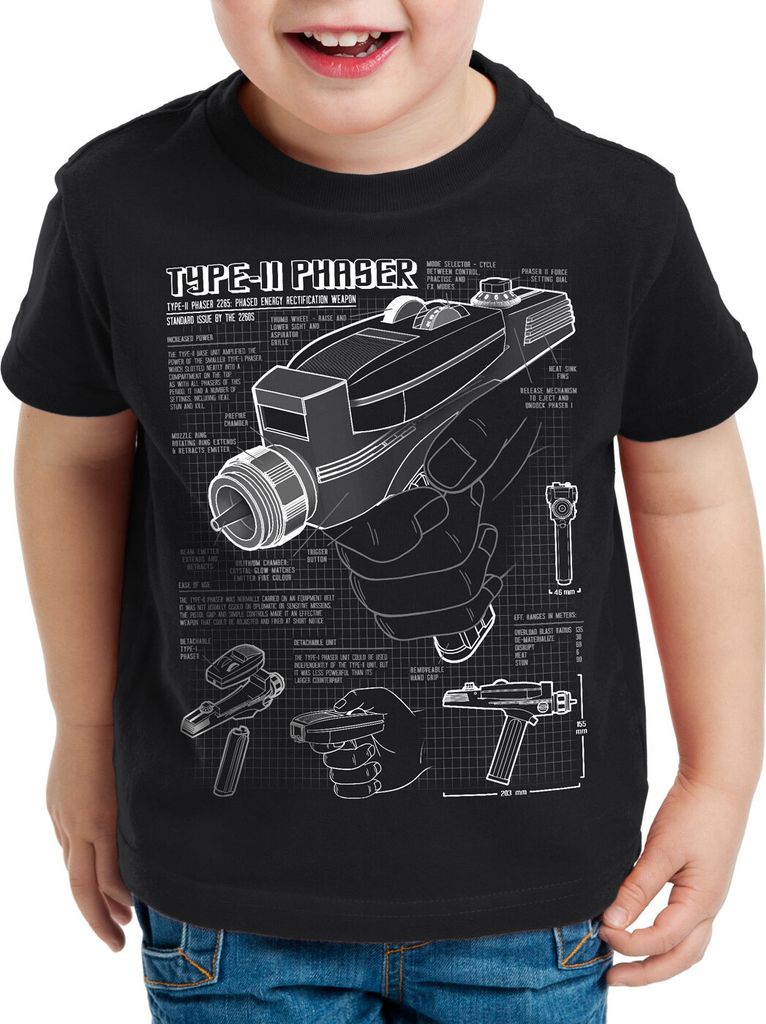 style3 Phaser 2265 Blaupause T-Shirt Kinder NCC-1701 star