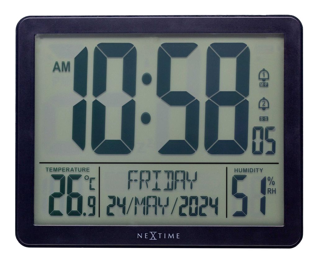 NeXtime - 5251ZW - Wecker - schwarz - Oneforall