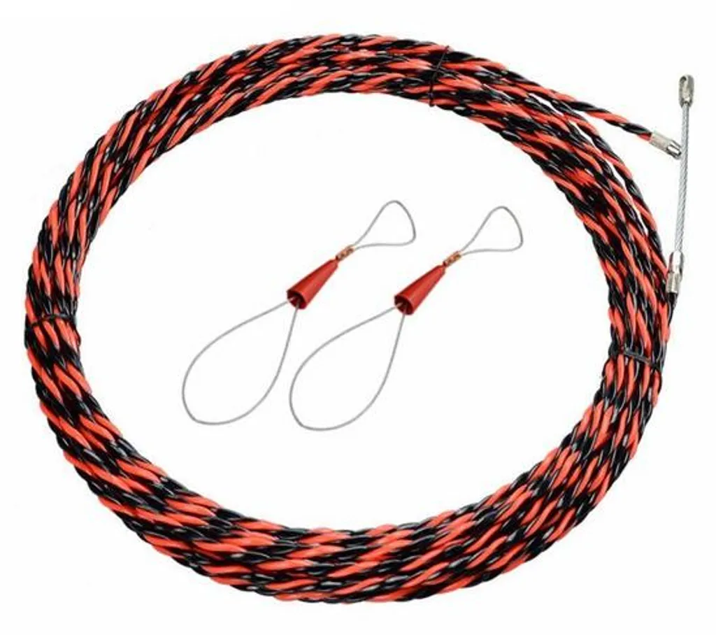 Ruban spiralé de traction 50m diamètre 6 mm avec 2 ressorts de guidage