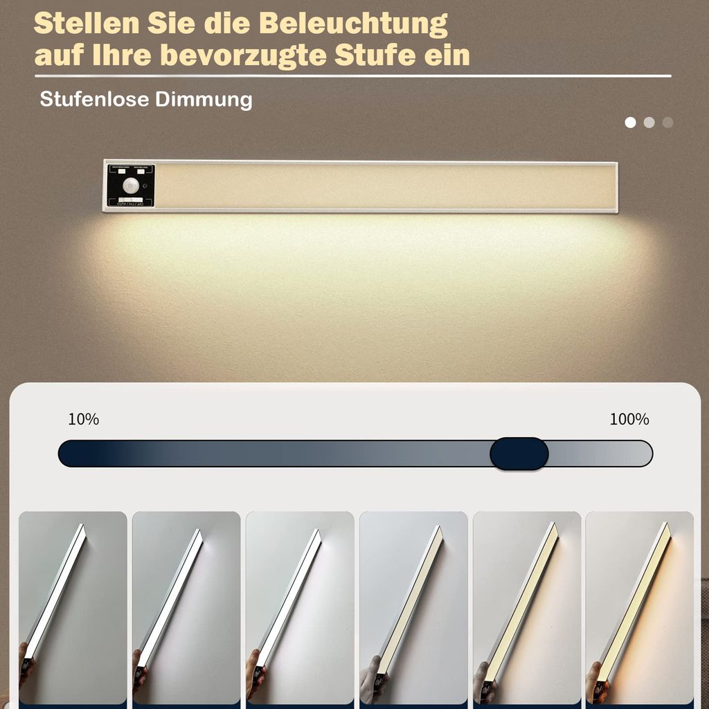 40cm LED Unterbauleuchte 3 Lichtfarbe Aufladbar Lichtleiste Produktbild 4