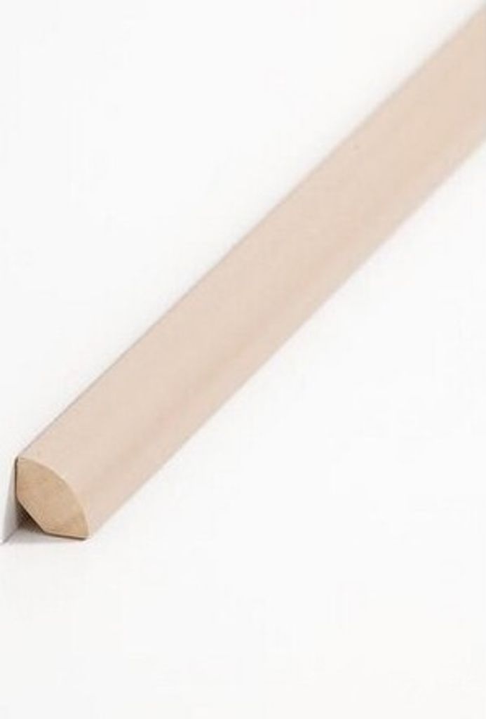 Viertelstableiste Fußleiste 14 x 14 x 2000 mm Beige zum Kleben, Clipsen, Schrauben & Nageln Massivholz Sockelleiste by PROVISTON 10 Meter | 5 Stück