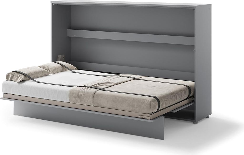 Schrankbett 120 x 200 Horizontal BC-05 Grau LENART BED CONCEPT Wandklappbett