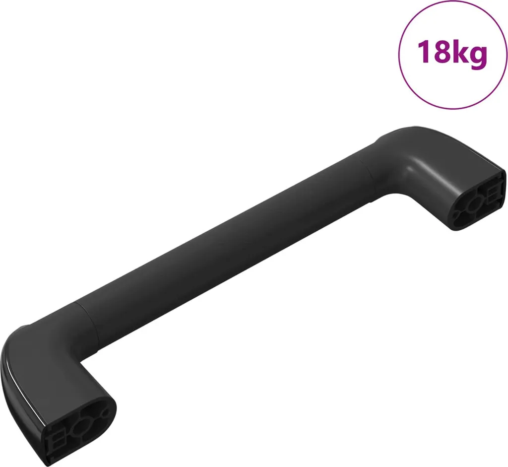 Poignée aluminium et PP noir 380 mm Uni haute résistance - 69 unités