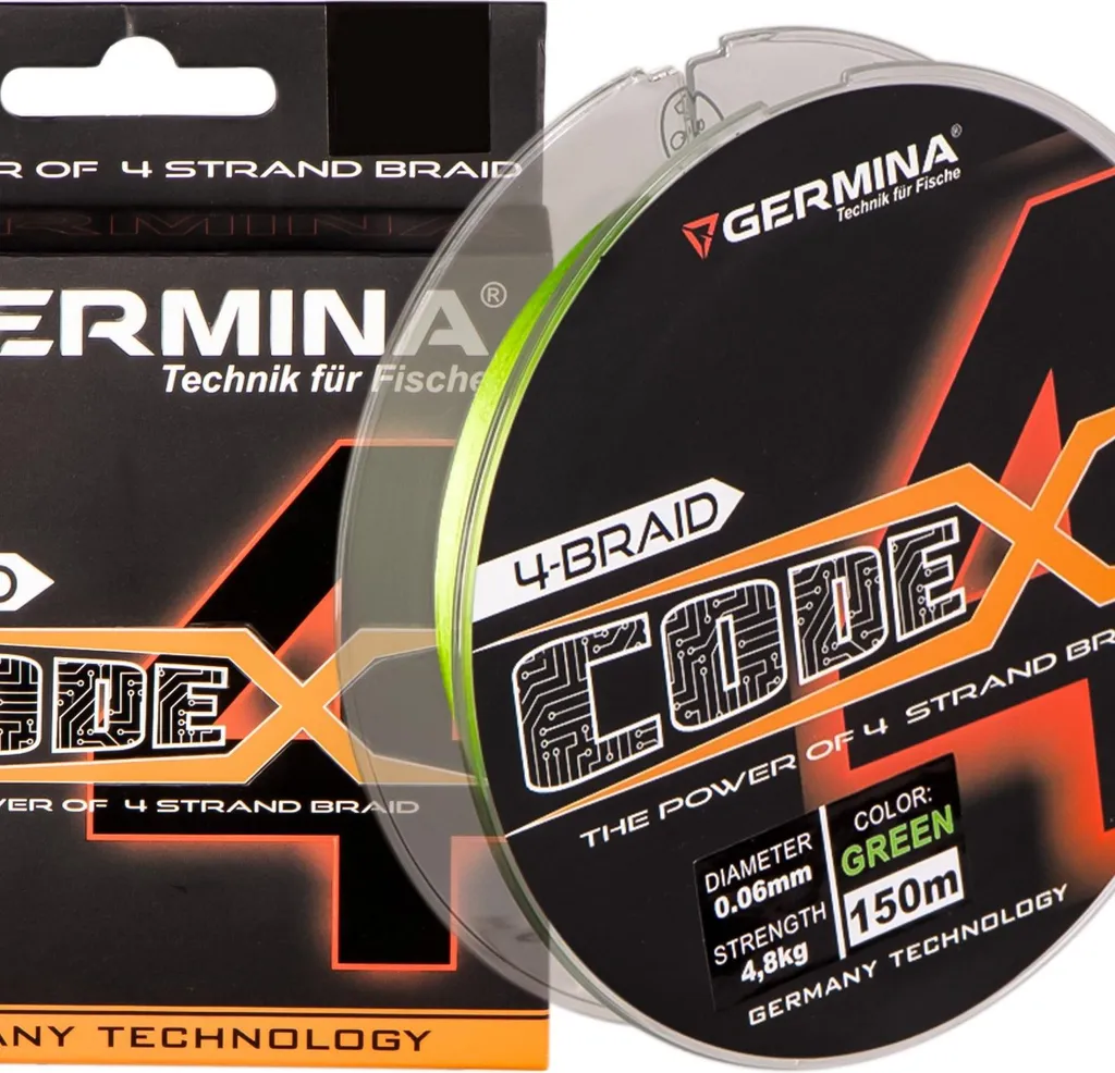 Germina 4-Braid Code 0,16 mm Vert - Ligne de Pêche 150m Haute Résistance