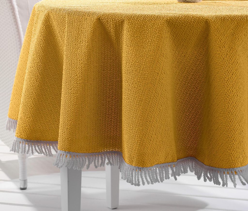 Garten Balkon Terrasse Camping Tischdecke, Eckig Rund Oval, Größe und, Farbe und Größe wählbar,Gelb