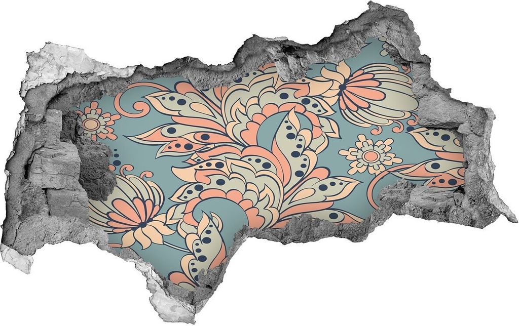 Selbstklebender Loch-3D-Aufkleber 95x73 cm ethnische Blumen Produktbild 