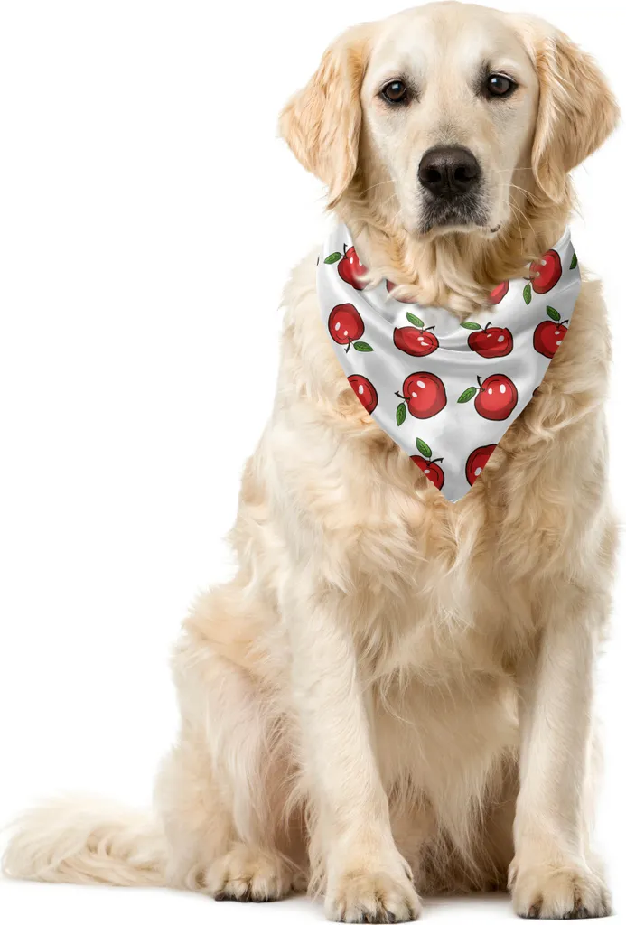 Bandana Pet ABAKUHAUS Cartoon Mele 40x40 - Stile Bio e Colori Vividi