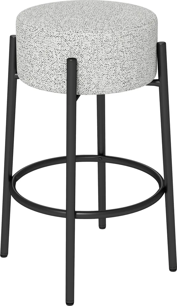 Tabouret de Comptoir 68 cm Moderne avec Siège Rembourré Gris et Métal