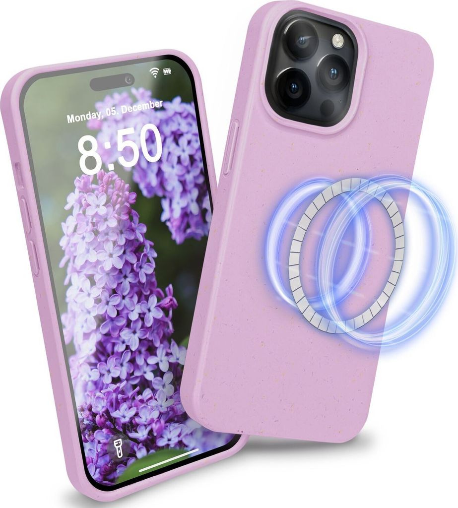 Hülle mit MagSafe für iPhone 14 Pro, Nachhaltig Öko Case Umweltfreundlich Lila