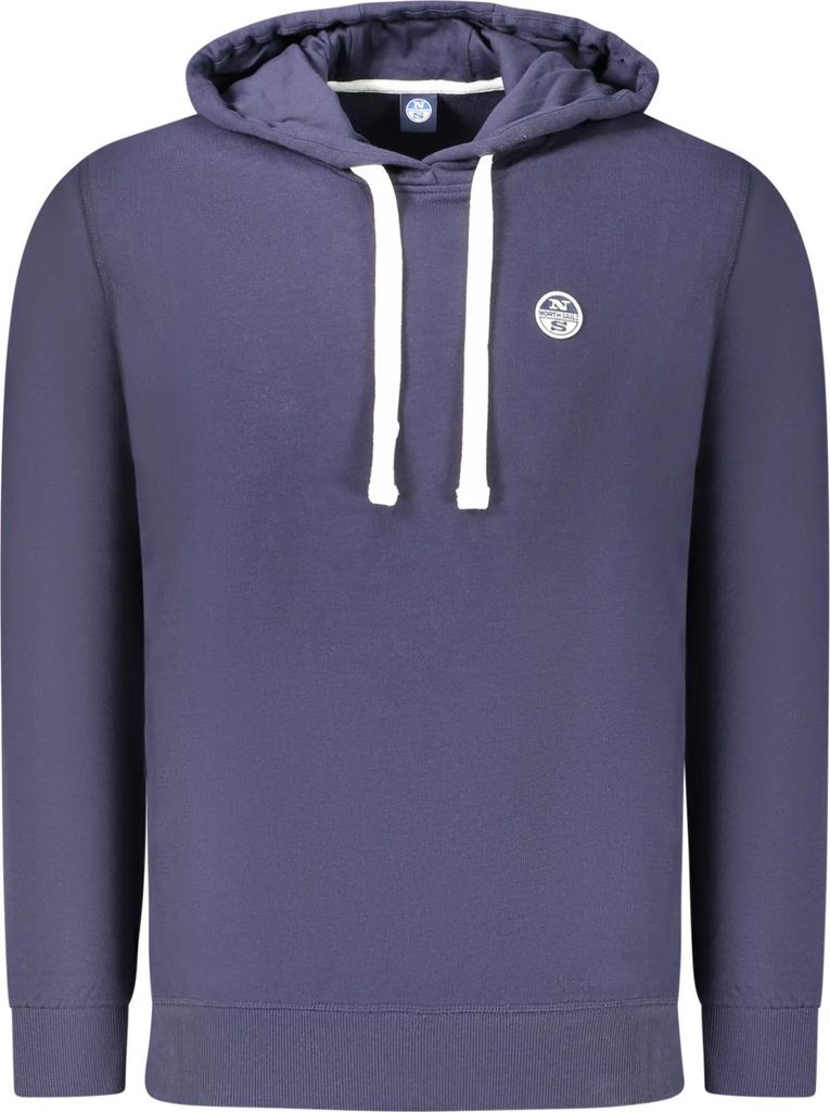 Langarm Kapuzenpullover mit Logo Applikation Gebuerstet : Größe - L Größe: L
