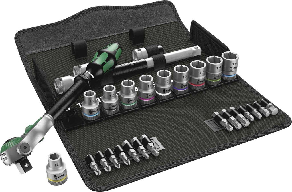 Wera 8100 SC 6, Steckschlüssel-Set, Schwarz, Chrom, Grün, Produktbild 