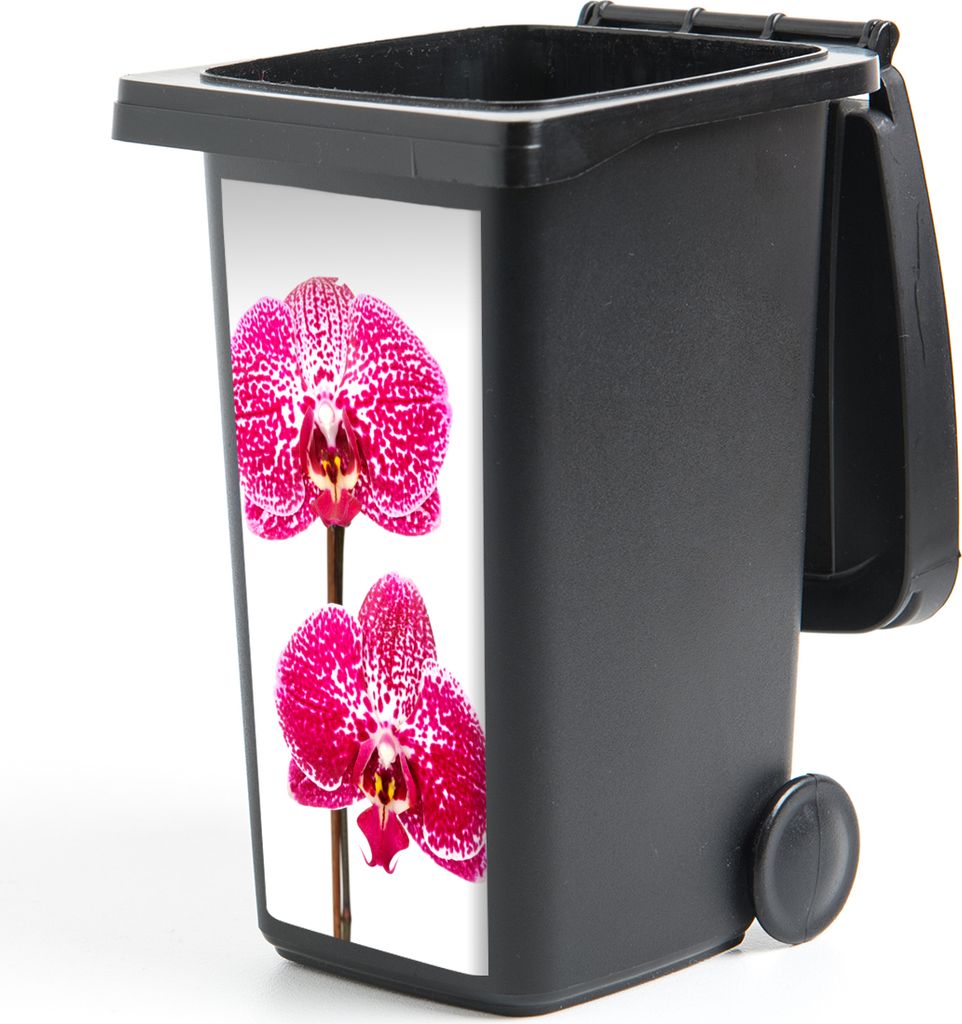 MuchoWow Mülltonnenaufkleber Orchidee rosa 44x98 cm - Containeraufkleber - Aufkleber - Mülltonnen-Aufkleber