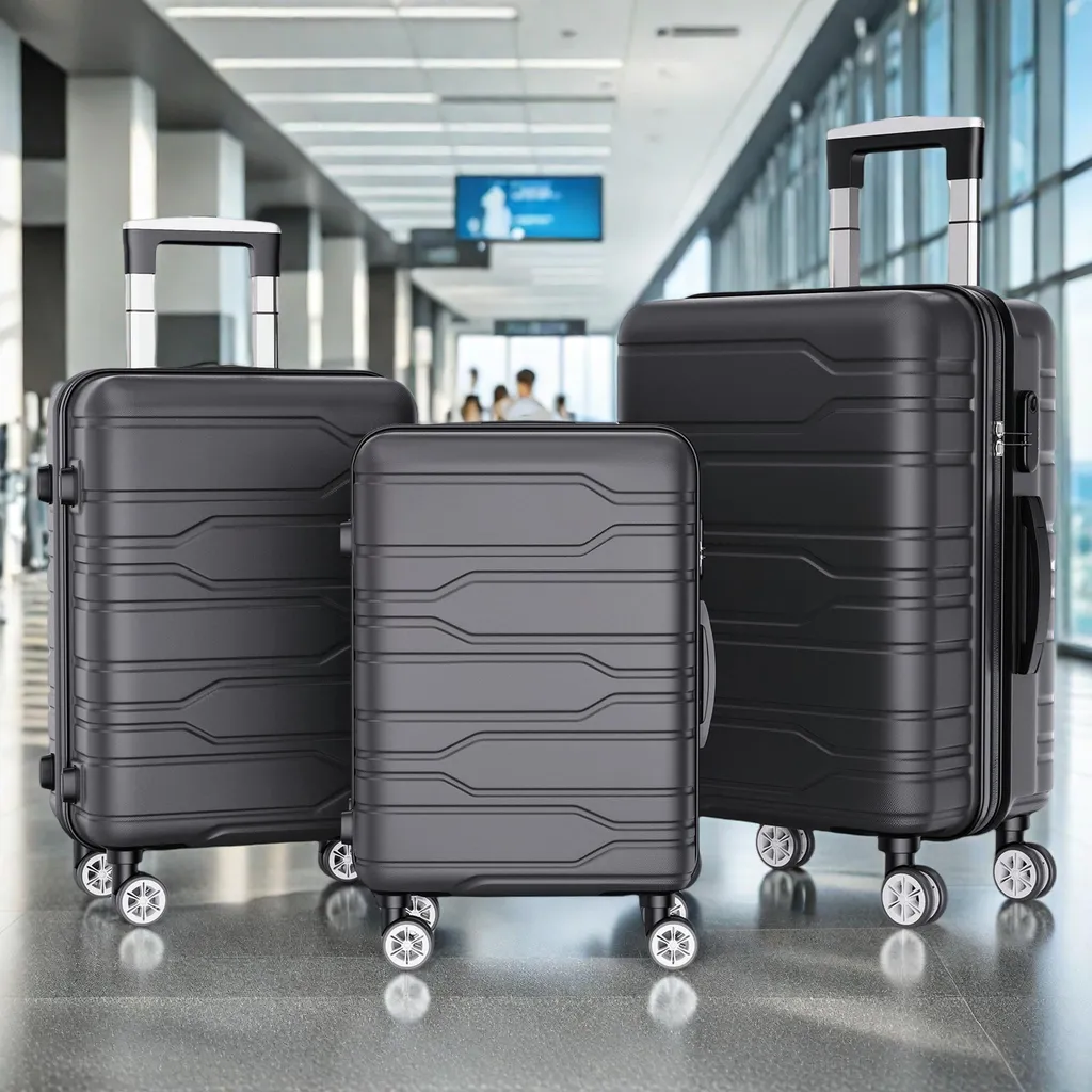 Offerta Set 3 Valigie Famiglia ABS Nero + Bilancia Digitale Omaggio