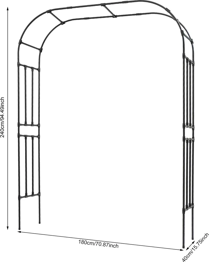 Arche à Rosier en Acier 240cm - Arche de Jardin Métallique Robuste