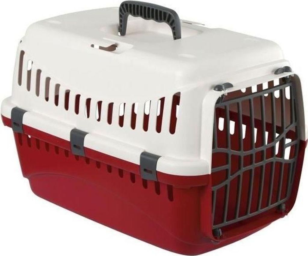 Transportbox für kleine Hunde Kerbl Expedion, 48x32x32cm, Creme/Bordeaux, Außenbereich