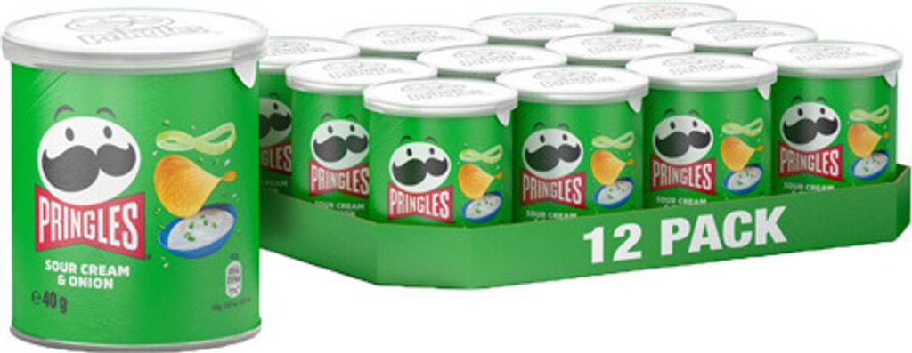 Pringles Sour Cream & Onion Chips 12x 40,0 g Produktbild
