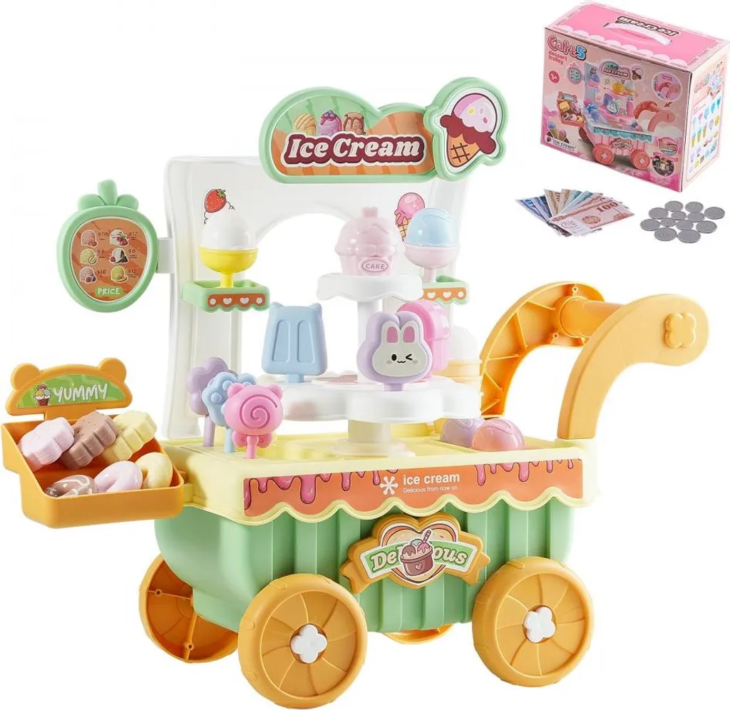 Set Gelateria Gioco di Ruolo con Furgone 27 Accessori 3 Anni+