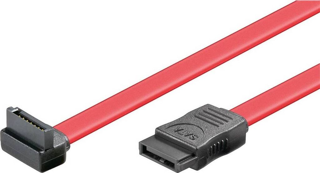 Goobay 68177 HDD S-ATA Kabel 1.5 GBits / 3 GBits 90°, 0.5 m, Rot - SATA L-Typ Stecker > SATA L-Typ Stecker 90°