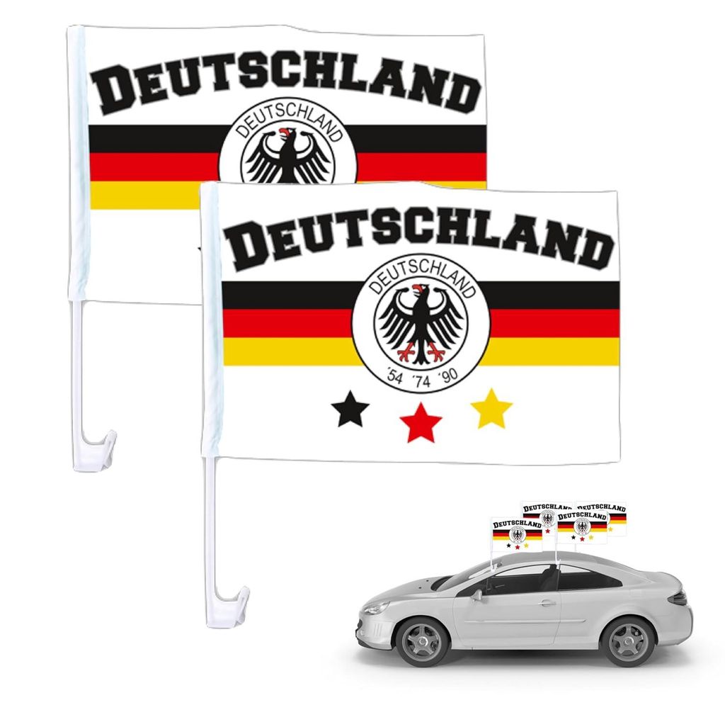 2x Autofahnen Adler Autoflagge Deutschland Auto Autofahne Produktbild 