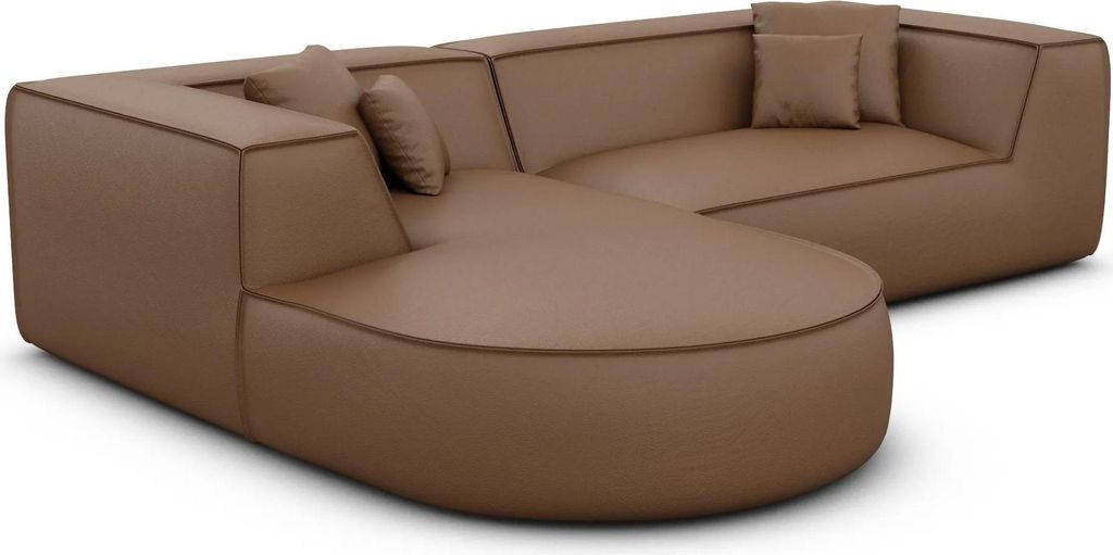 Kunstleder L-Form Sofa Liberia Braun Links