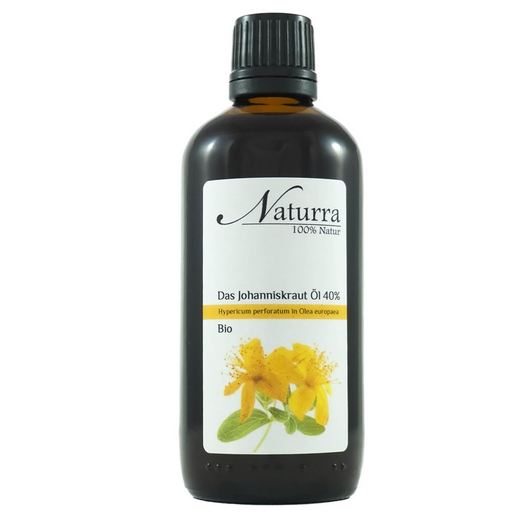 Johanniskrautöl Bio Mazerat 100ml – Rotöl auf Bio Olivenölbasis – kalt mazeriert im Glas, naturrein & vegan – ideal für Hautpflege & Massage