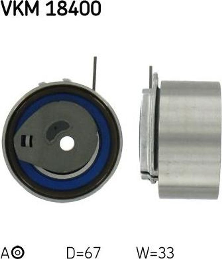SKF VKM 18400 Spannrolle, Zahnriemen OE 04781570AB kompatibel mit PT Cruiser, Sebring, Voyager, Cherokee, Wrangler