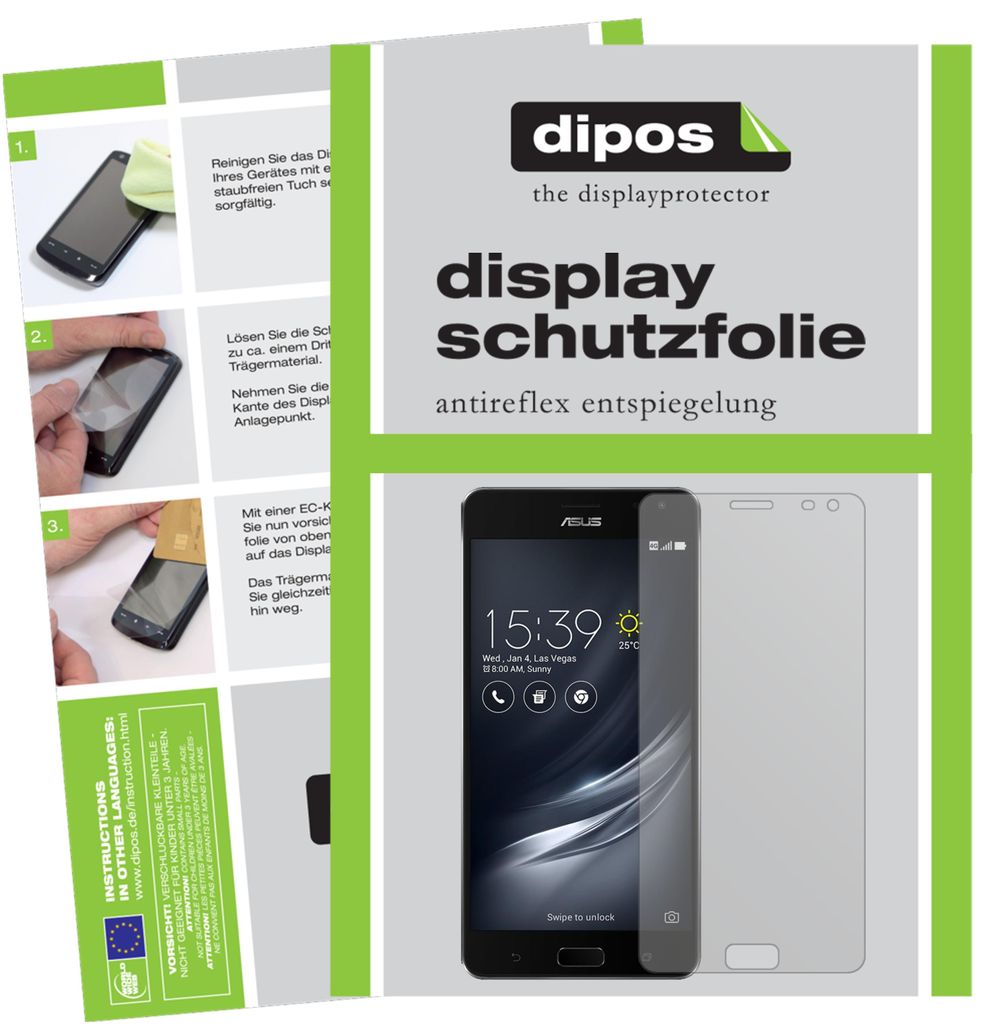 6x Schutzfolie für Asus ZenFone Ares ZS572KL matt Displayschutzfolie Display