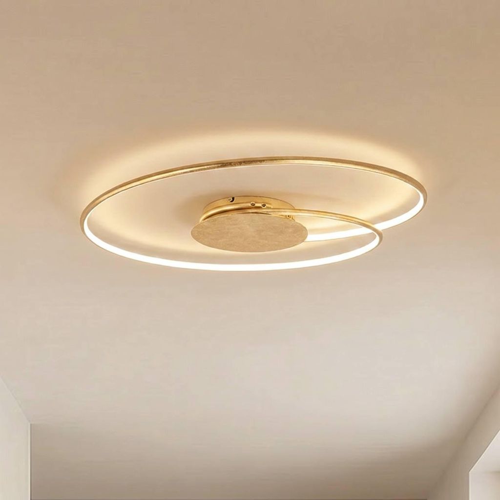 Lindby LED-Deckenlampe Joline, Ø 74 cm, goldfarben, Metall Produktbild 