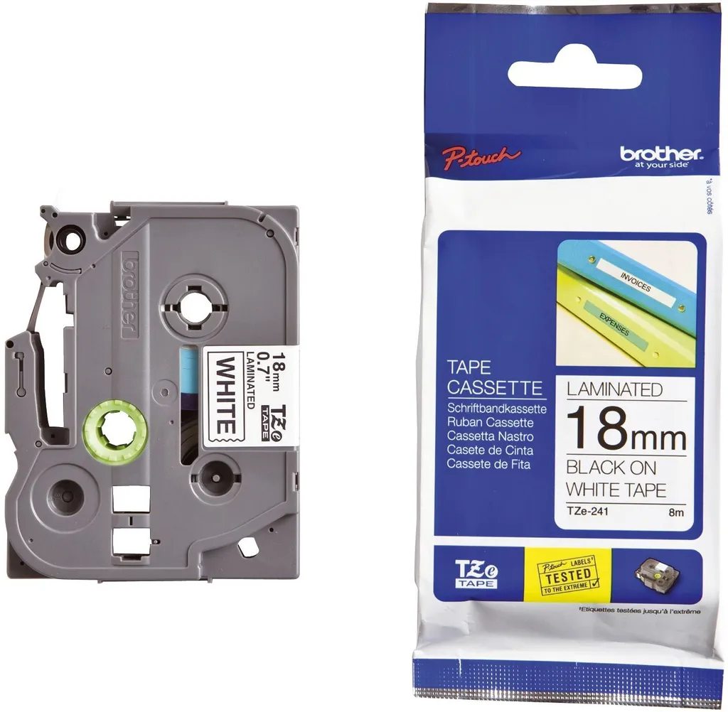 Cassette à Étiqueter Brother TZE241 de 18mm pour Imprimante P-touch