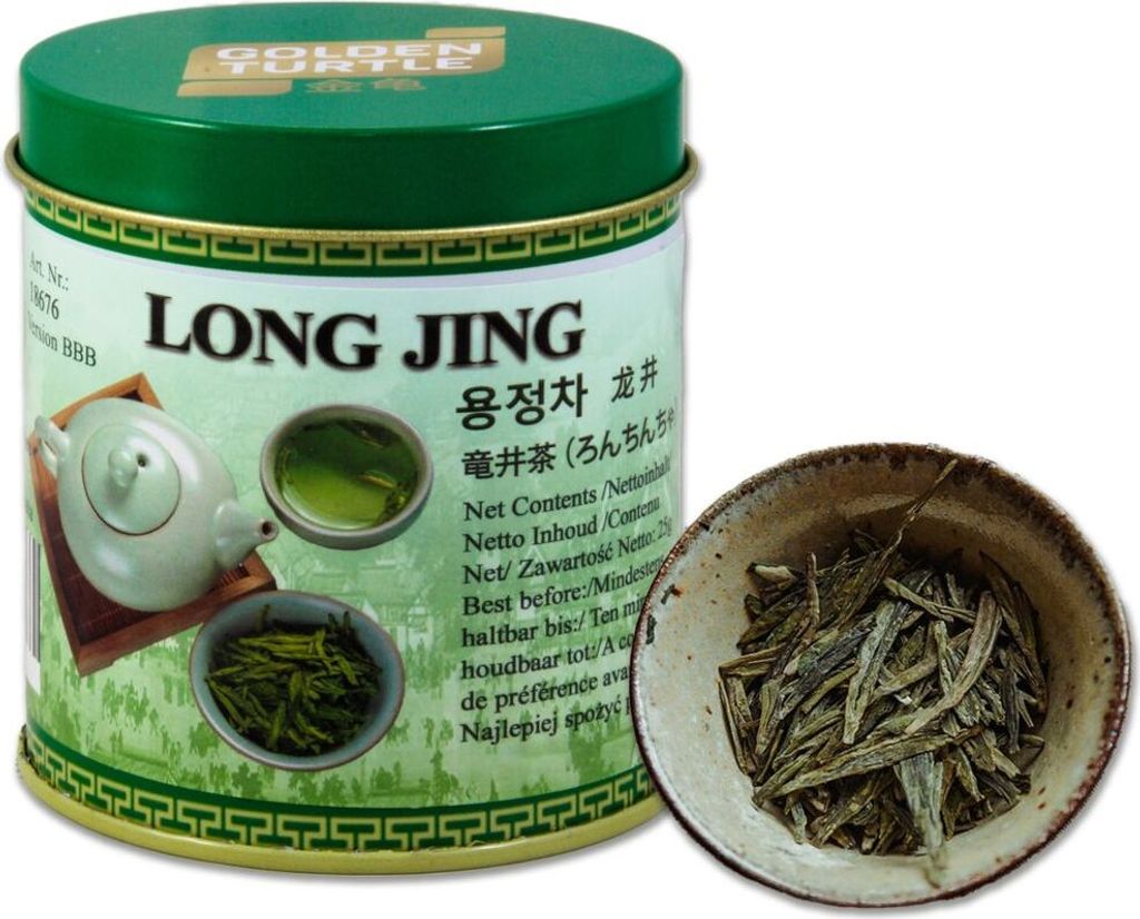 Gerösteter Chinesischer Grüner Tee Long Jing 25g | Loser Tee | Golden Turtle Grüntee