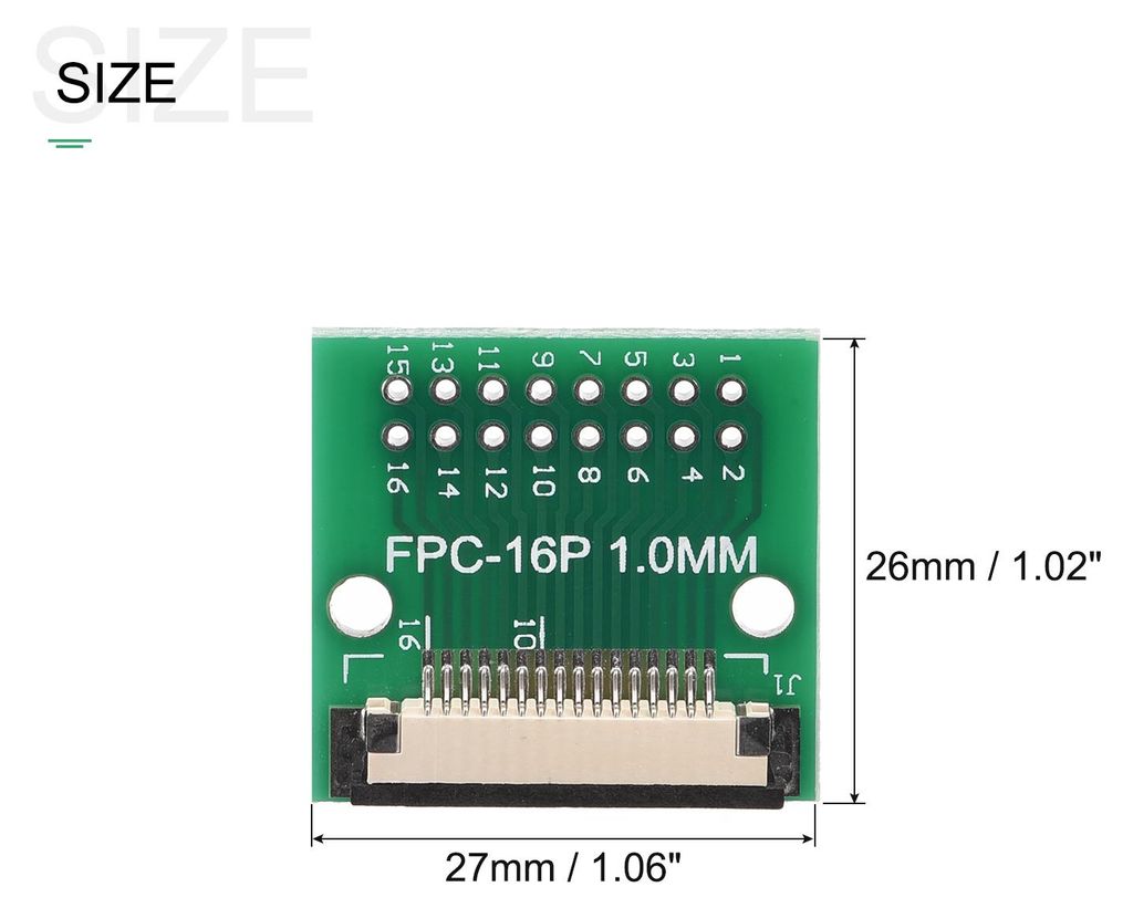 2 Stš¹ck FPC FFC Konverter Steckerplatine 16P 1.0mm auf Buchsenseite 0.5mm Rš¹ckseit auf DIP 2.54 mm fš¹r LCD 3D Drucker DVD TV Laptop Audio