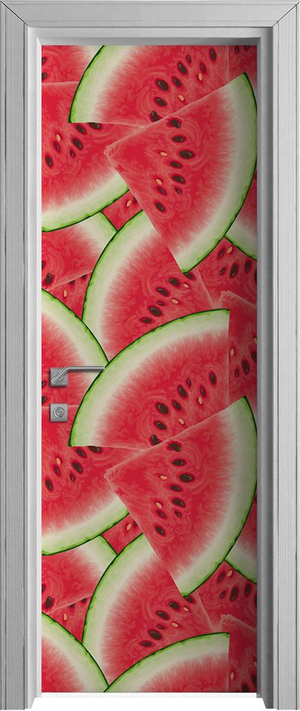 Tür Selbstklebende 70x210 cm Türfolie Türtapete Klebefolie - Muster mit Wassermelone