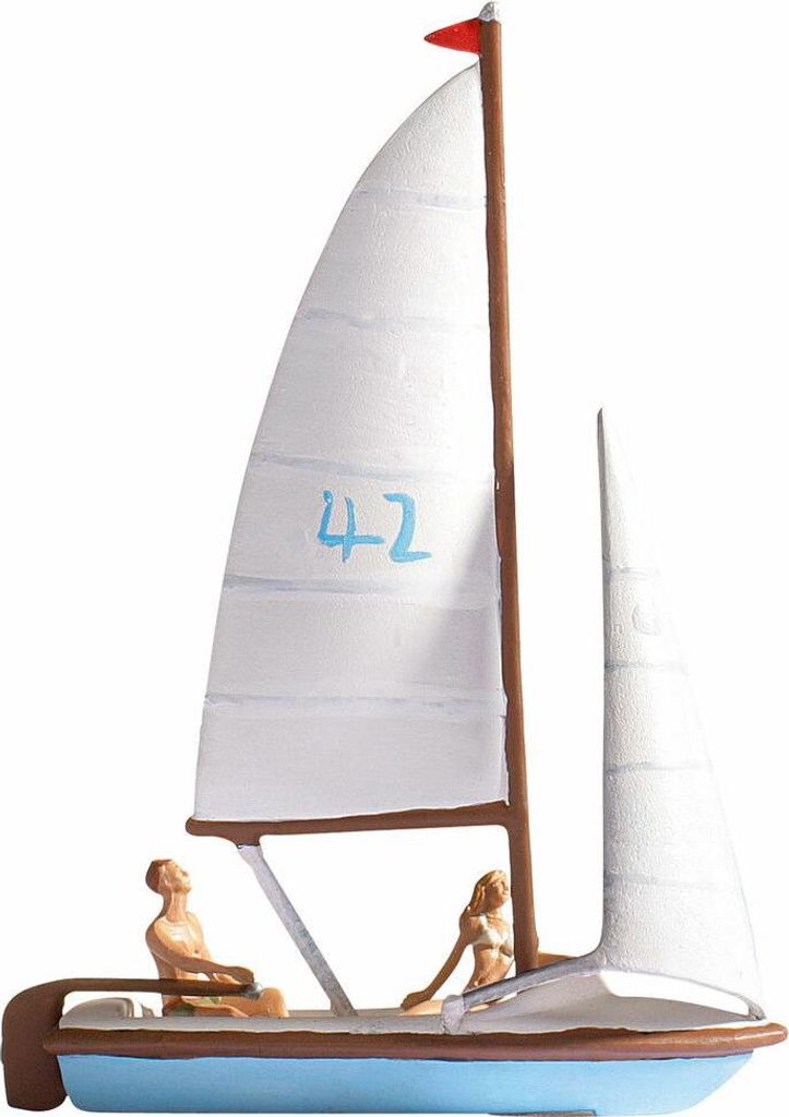 NOCH Segelboot, mit Besatzung, ideal für H0-Modellbau und kreative Dekorationen
