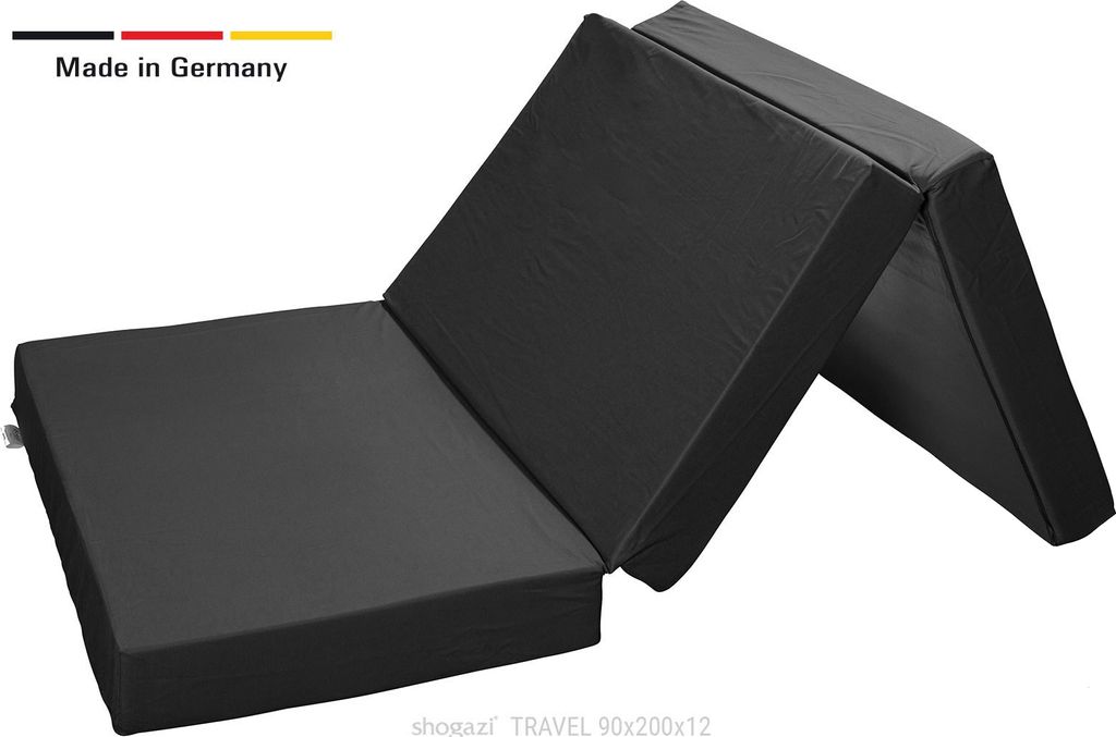 Klappmatratze 90x200x10cm anthrazit TRAVEL organic Erwachsene Kinder direkt vom Hersteller shogazi Manufaktur Germany