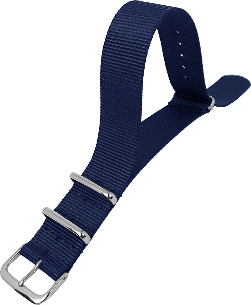 Outdoorband XL Uhrenarmband Nylon | Minott Durchzugsband blau, Stegbreite:18mm
