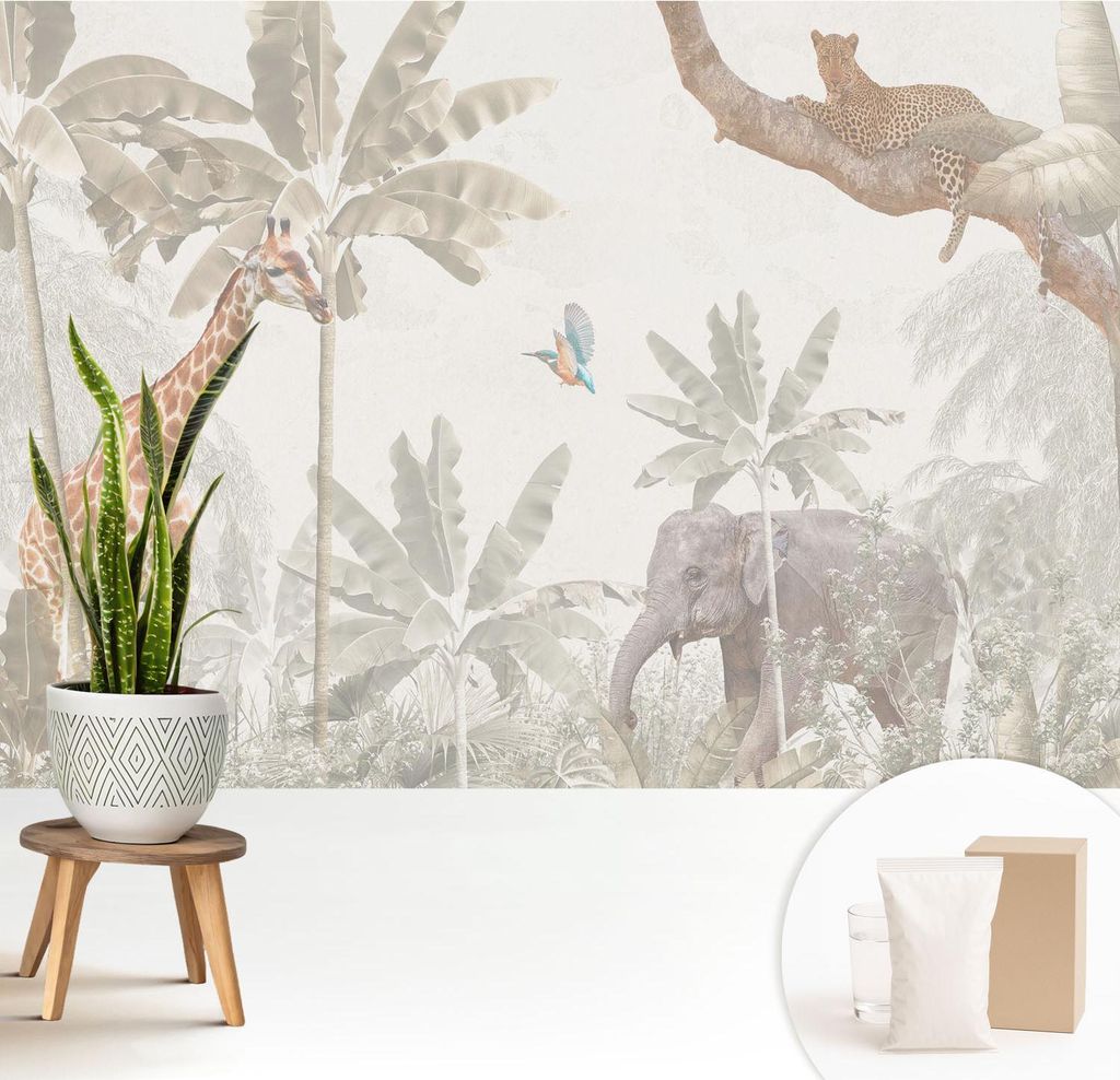 Fototapete - 208x146 cm - Tapete - Wandtapete - Wandbilder - Dekofolie - Tapete Folie - Wand - Dekoration - Wohnzimmer - Tropische Oase