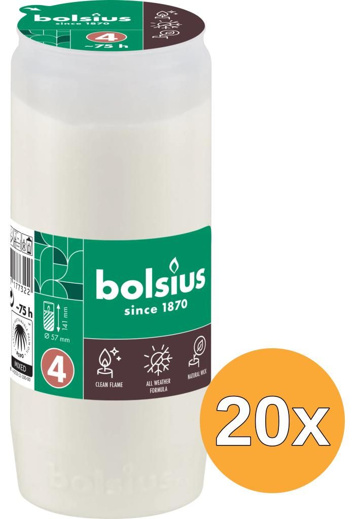 20x Bolsius Compolight Nr 4 Wit (1 stuk) Productafbeelding 
