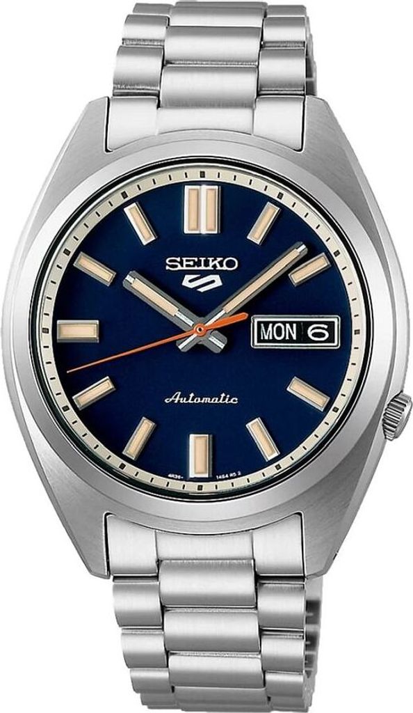 A close-up studio shot of a SEIKO 5 Sports Automatic watch.