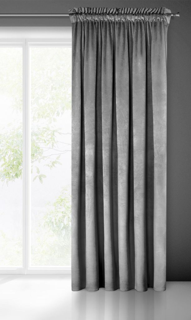 Eurofirany Samtvorhang Melanie stahl 140cm x 270cm Produktbild 