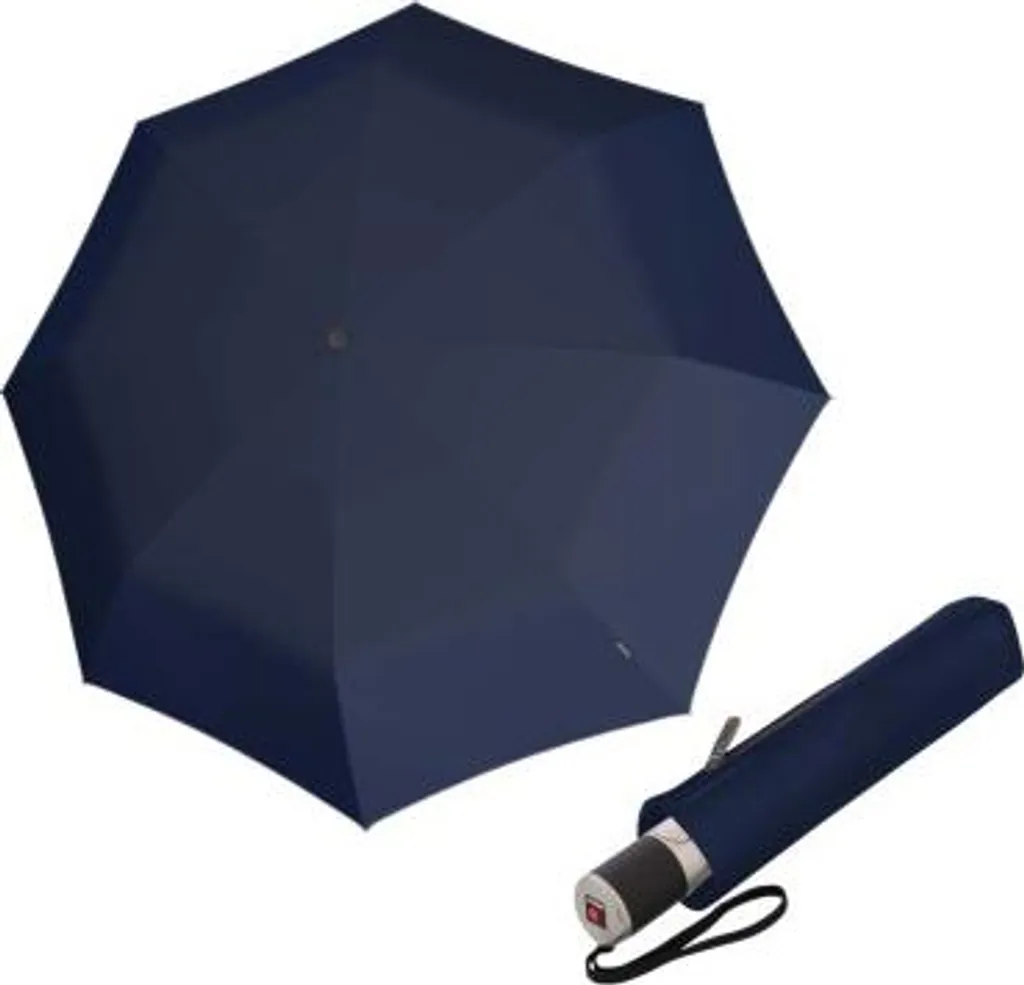 Knirps C.241 Chrome Matt Duomatic Navy : Parapluie de Poche Robuste