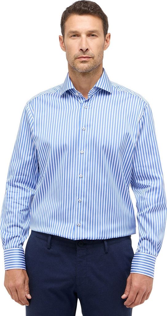 Eterna Hemd blau weiß gestreift Modern Fit