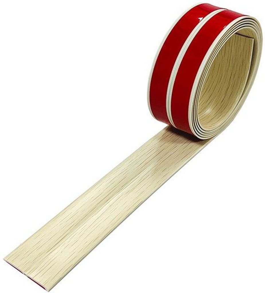 PVC-Randstücke für Holzböden, selbstklebende Randstücke für Fliesen, Kanten und Fugen - Eichen-Nerf, 3 Meter * 4 cm