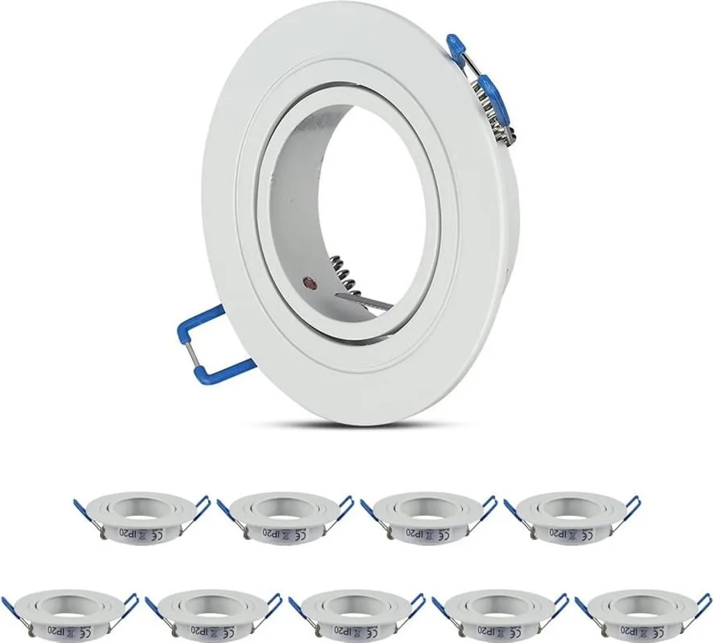 Spot encastrable inclinable idéal pour salon et bureau GU10 alu blanc