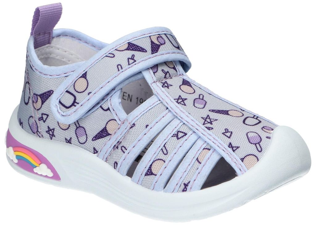 American Club TEN190, Kinder Turnschuhe Klettverschluss Leder-Einlegesohle leicht bequem, Lila 22