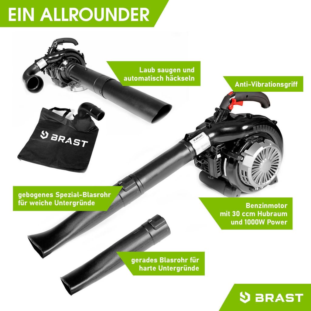 BRAST Laubsauger Laubbläser Benzin 1,0kW(1,36PS)   55L Produktbild 2