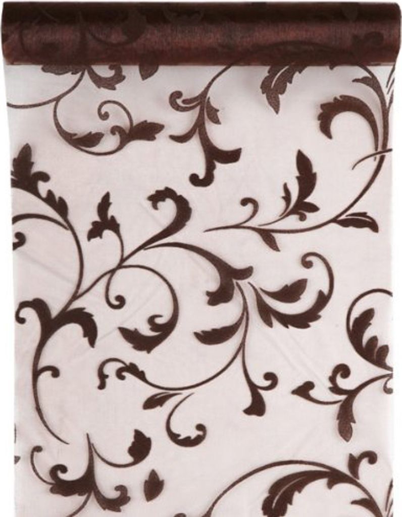 Tischläufer Arabesk Ornament 28 cm x 5 m - braun
