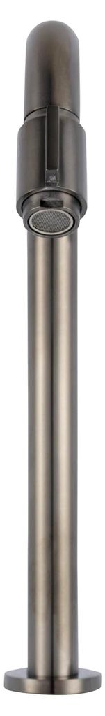 Kaltwasserhahn für Gäste-WC - 30 cm Hohe Waschtischarmatur - Messing - Mit Rosetten - Grau - Waschbeckenarmatur