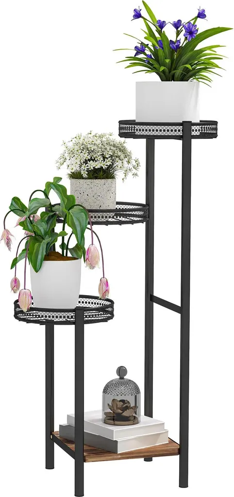 Support pour plantes stable étagère fleurs 4 niveaux contre l'encombrement