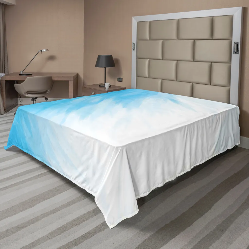 Lenzuolo Matrimoniale Blu Bianco ABAKUHAUS 260x228 - No Stiro